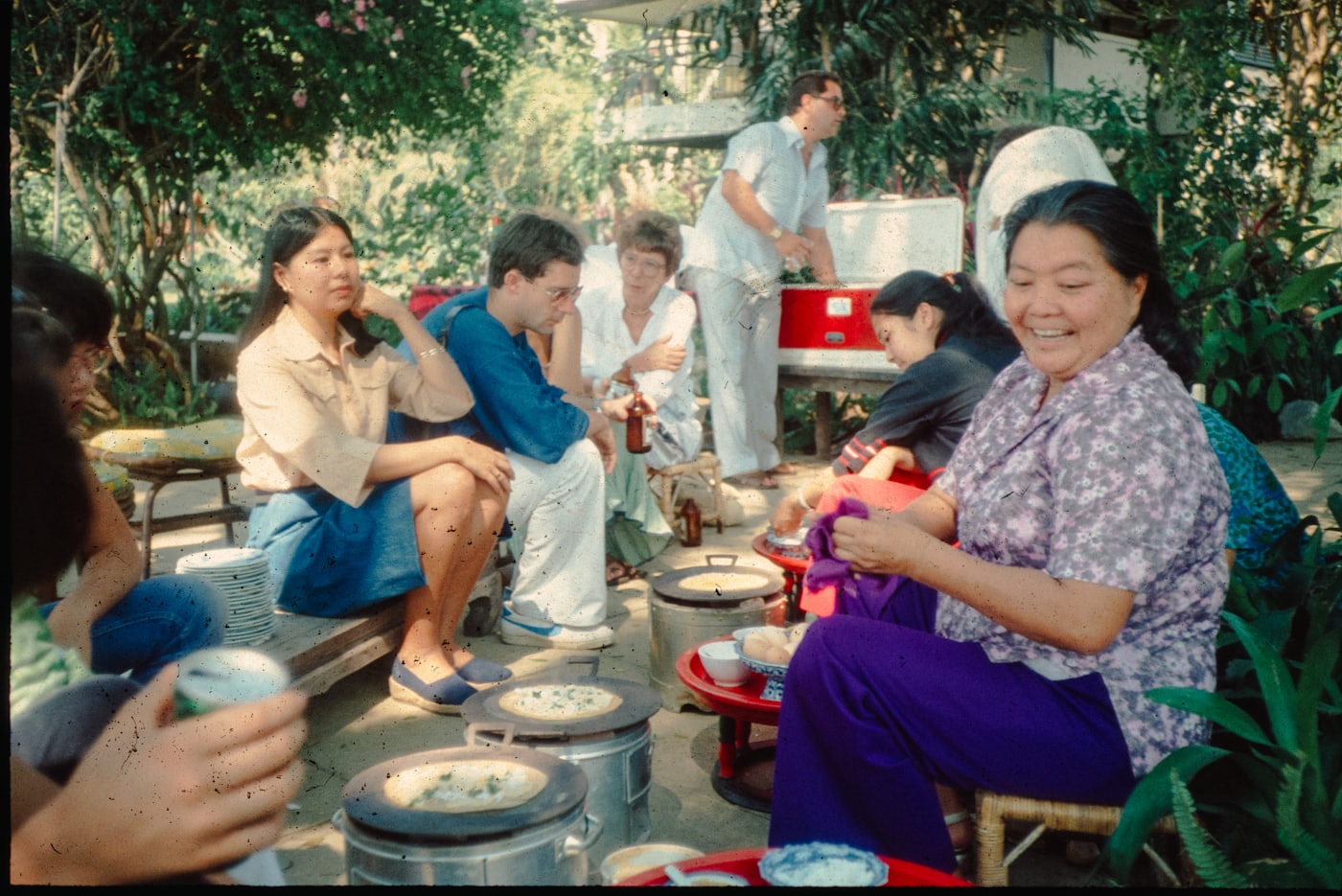 Community dining outdoors